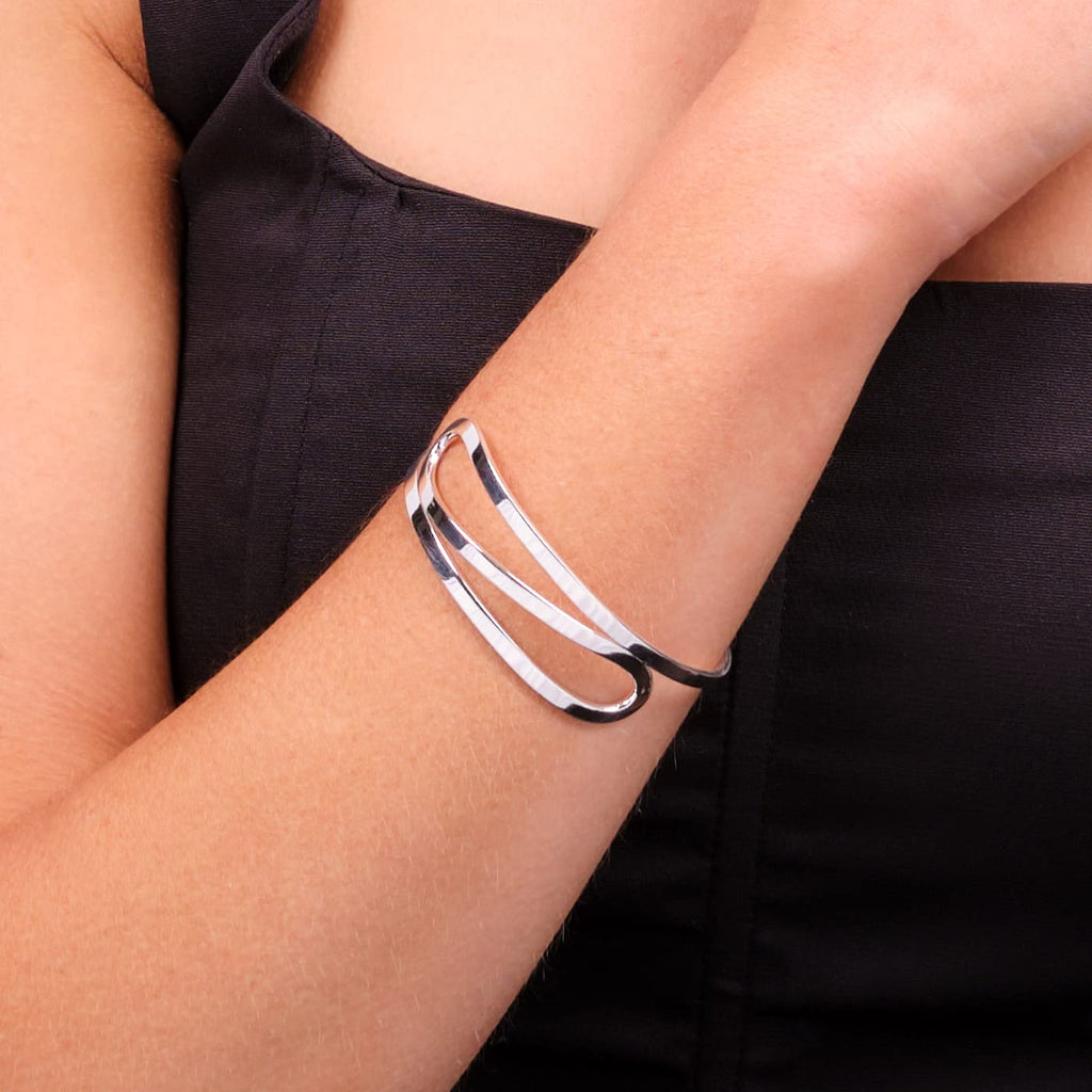 Classic Women's 925 Sterling Silver Bangle Bracelet Cuff treasurebayb2b