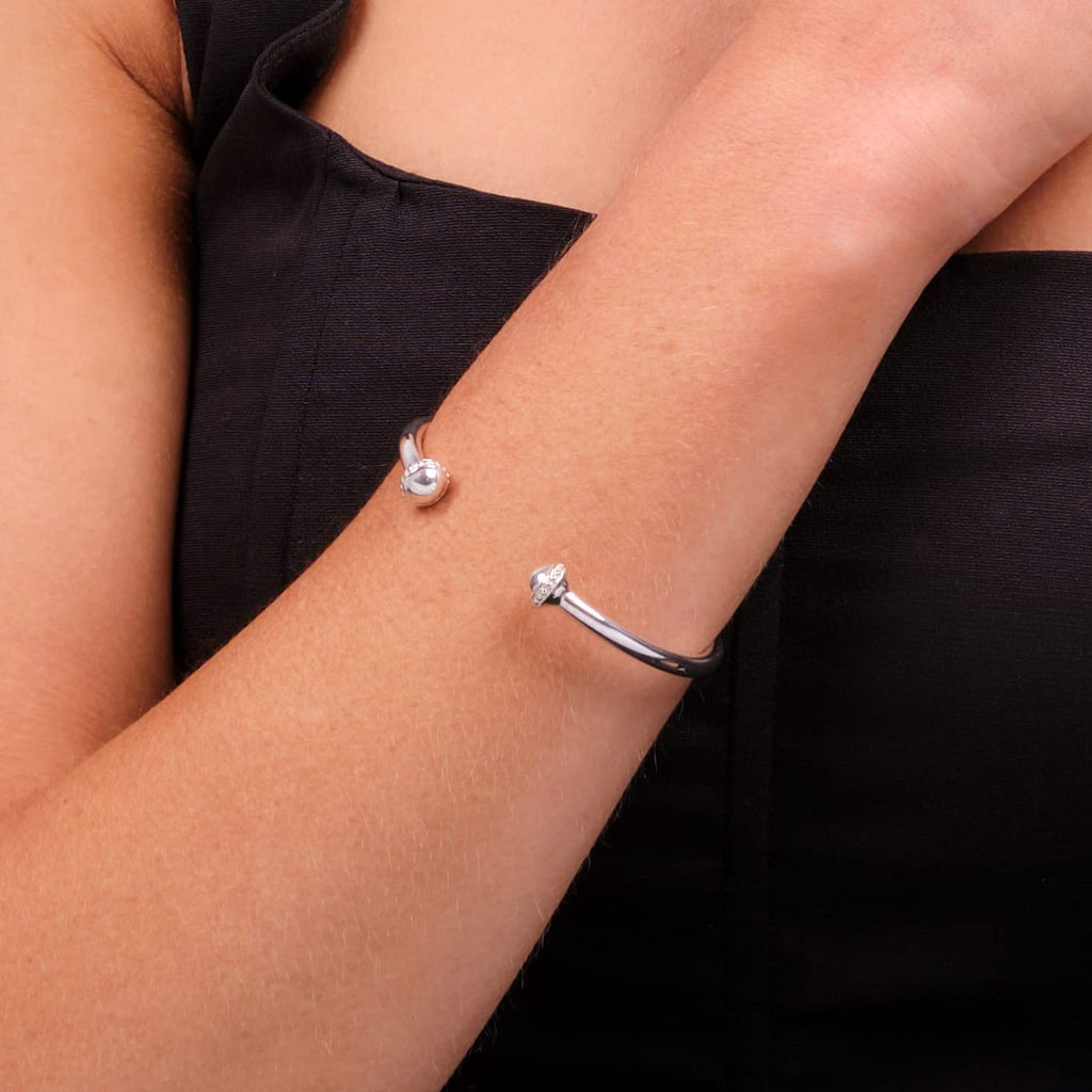 Silver Bracelet for Women Men 925 Sterling Silver Solid Open Torque Bangle treasurebayb2b