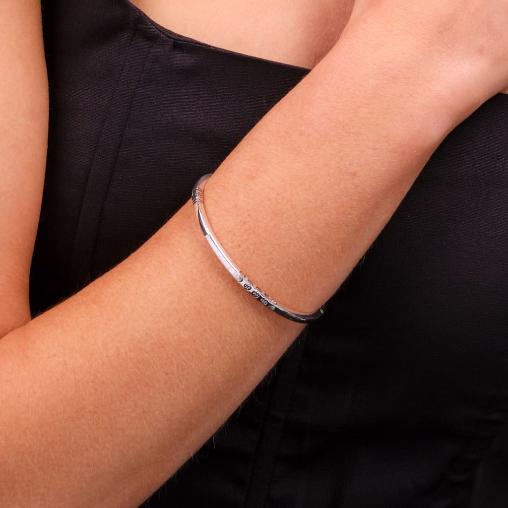 Solid 925 Sterling Silver Bangle Bracelet for men and women treasurebayb2b