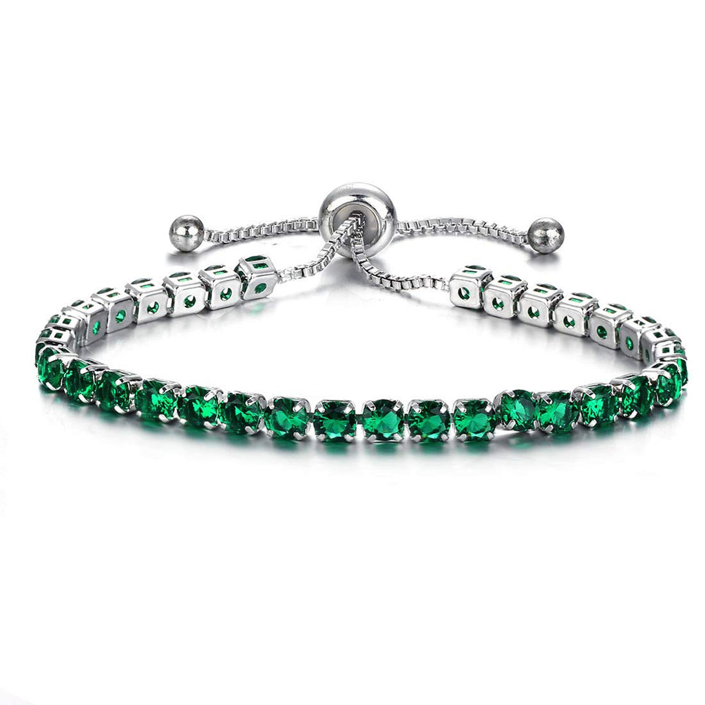 Crystal Adjustable Tennis Bracelet For Women | 14K Gold Plated Cubic Zirconia Classic Tennis Bracelet for Girls treasurebayb2b