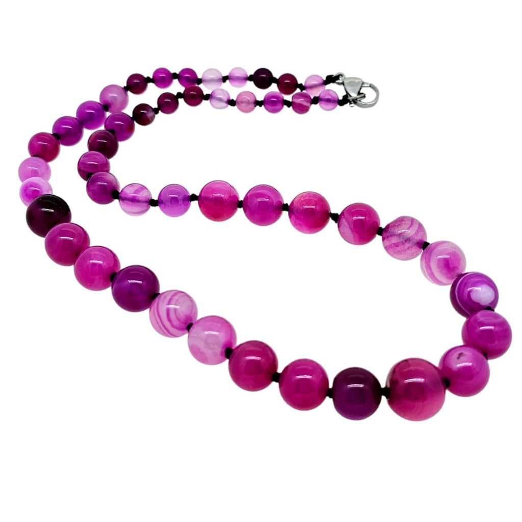 Women's Stunning 6-14mm Natural Gemstone Beaded Necklace | Blue Green Black Pink Multicolour Agate, Blue Turquoise Necklace For Women treasurebayb2b
