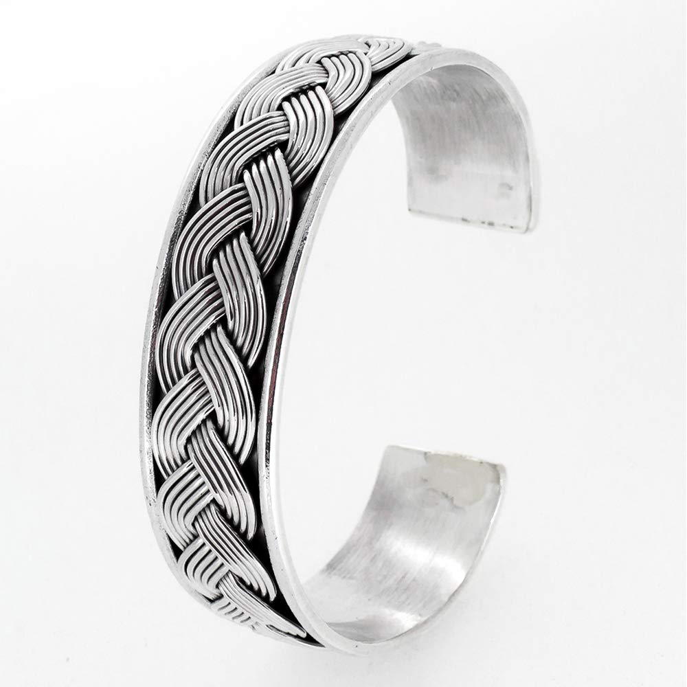 Mens Solid 925 Sterling Silver Bangle Bracelet, Silver Cuff for Men and Women treasurebayb2b