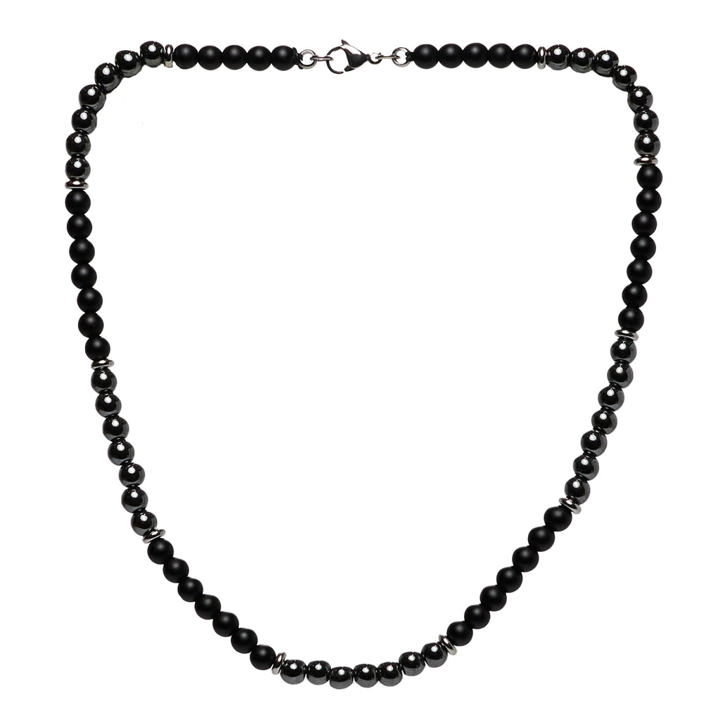 Handmade Mens Tigers Eye Onyx Beaded Necklace Chain Natural Gemstones Healing Crystal Jewellery treasurebayb2b