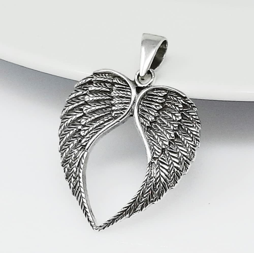 Women's Girls Jewellery Pendant - 925 Sterling Silver Pendant Necklace Angel Wings Pendant treasurebayb2b