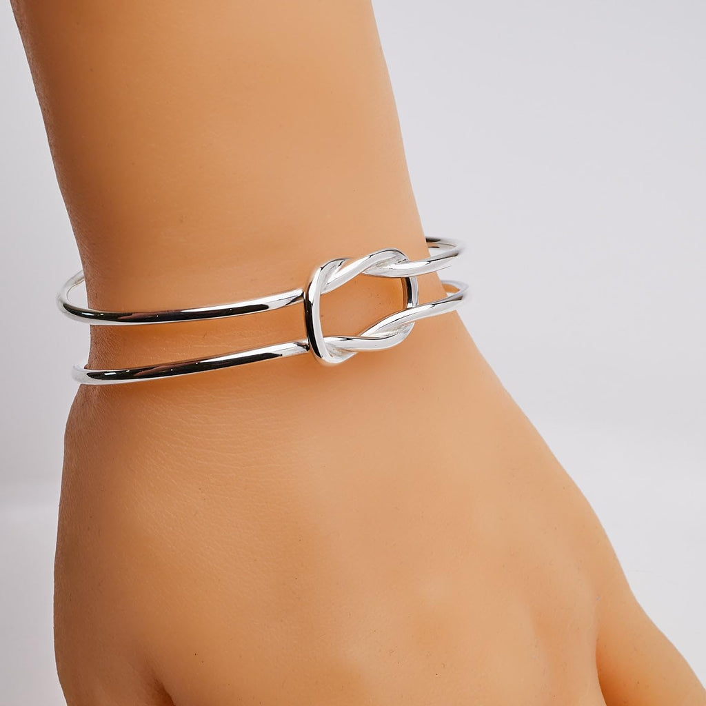 Women's Silver Bracelet - Classic Handmade 925 Sterling Silver Bangle Bracelet for Women Girls treasurebayb2b