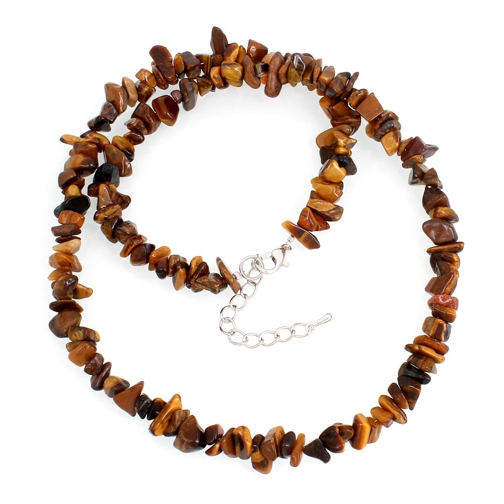 Handmade Womens Girls Beaded Gemstone chips necklace Choker - Natural Gemstones Healing Crystal Jewellery treasurebayb2b