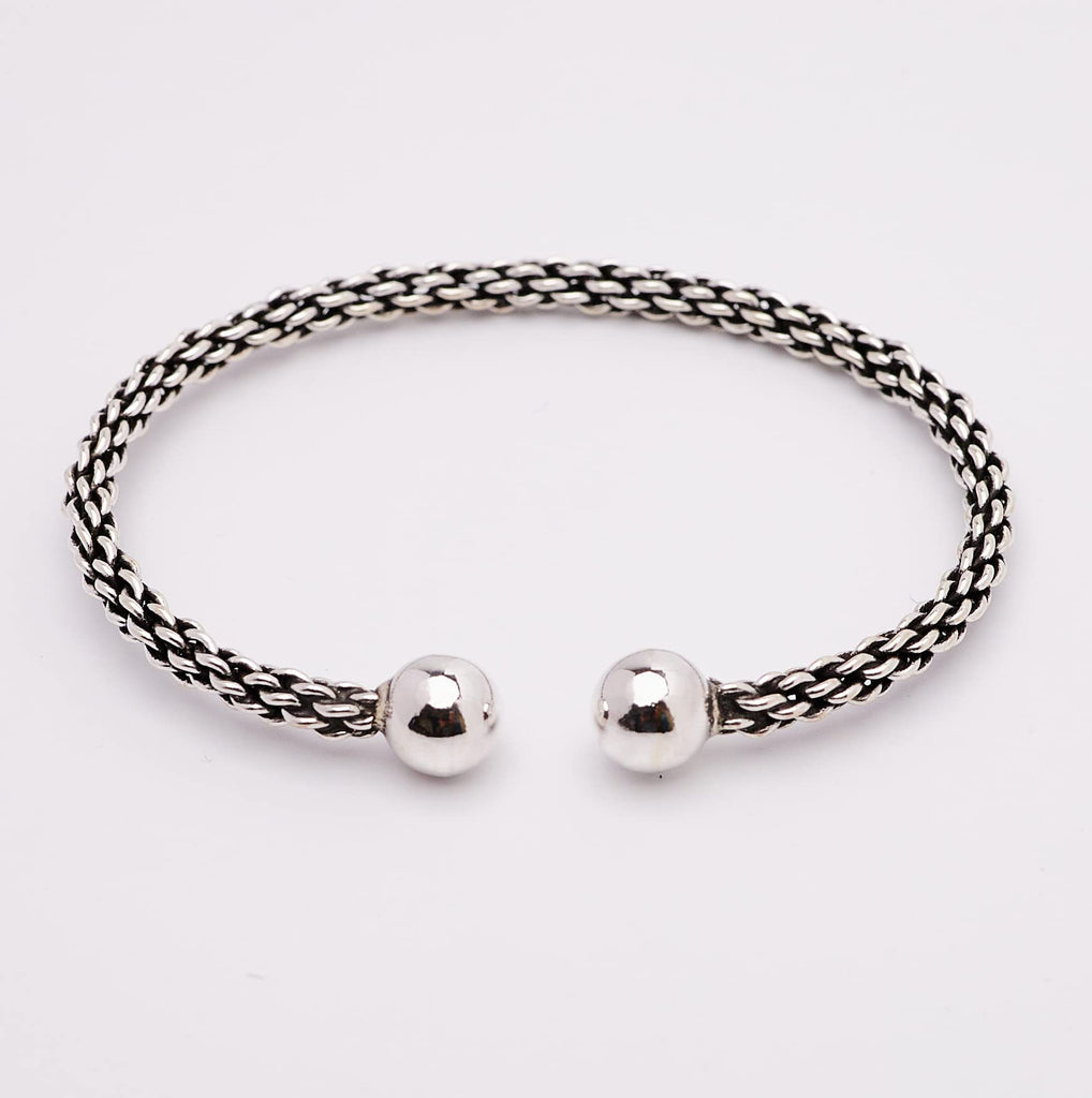 Womens Mens 925 Sterling Silver Bangle Bracelet Slim Twisted Silver Torque Bangle treasurebayb2b