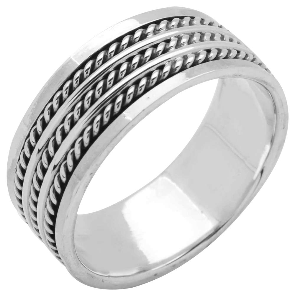 MENS 9MM Wide Scorpion Celtic Knot Design Ring, 925 Sterling Silver Spin Stress Relief Ring Design 2, P treasurebayb2b
