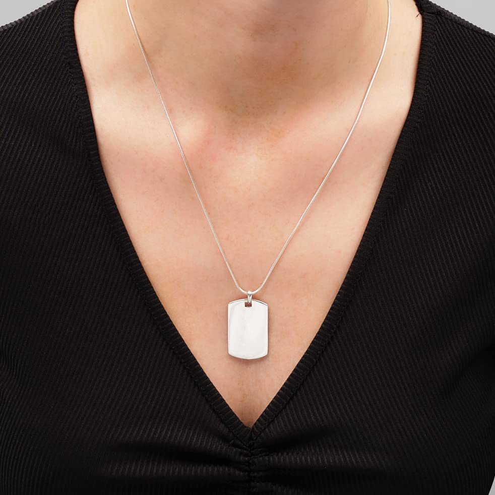 Classic Men's 925 Silver ID Tag Pendant, Dog Tag Army Pendant for Men treasurebayb2b
