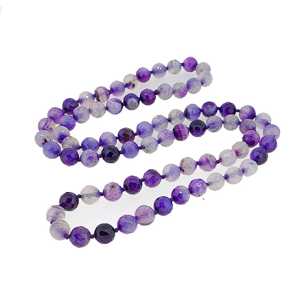 Women's Handmade Gemstone Beaded Necklace | 10mm Natural Gemstone Beaded Sweater Chain Necklace 88Cm Long treasurebayb2b