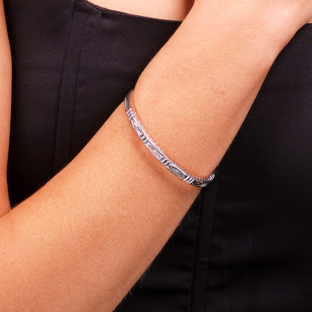 Men's Solid 925 Sterling Silver Bar Cuff Bangle Bracelet treasurebayb2b