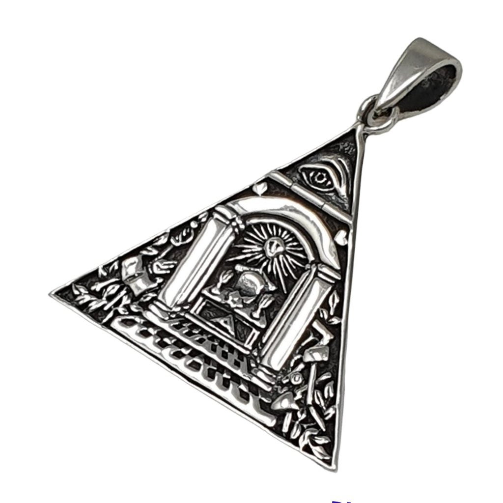 Men's Women's Silver Necklace Pendant - Eye of Horus Egyptian Triangle Pendant Egyptian Egypt Pyramid All-Seeing Evil Eye Pendant for Men treasurebayb2b