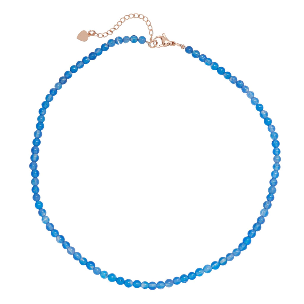 Handmade Womens Girls Beaded Necklace Choker - 4mm Beads Natural Gemstones Healing Crystal Jewellery Choker Necklace treasurebayb2b