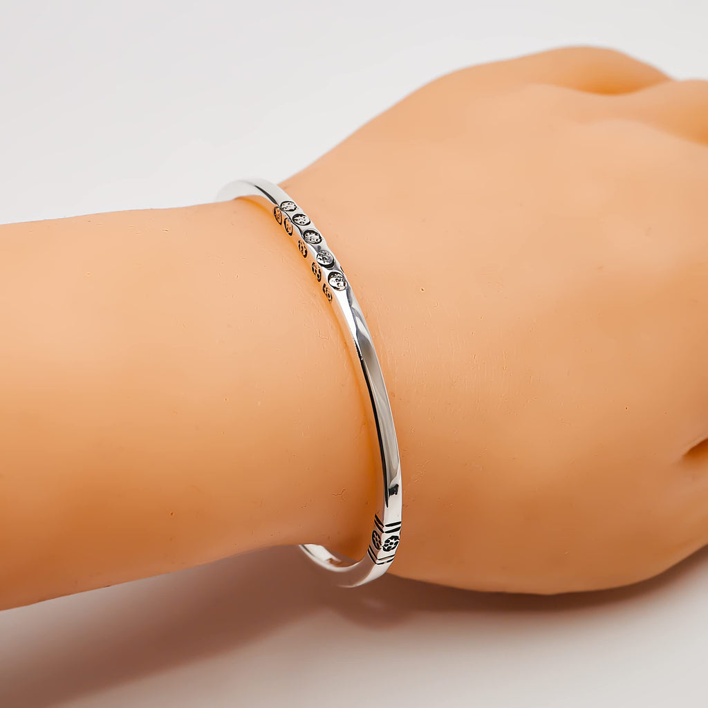 Solid 925 Sterling Silver Bangle Bracelet for men and women treasurebayb2b