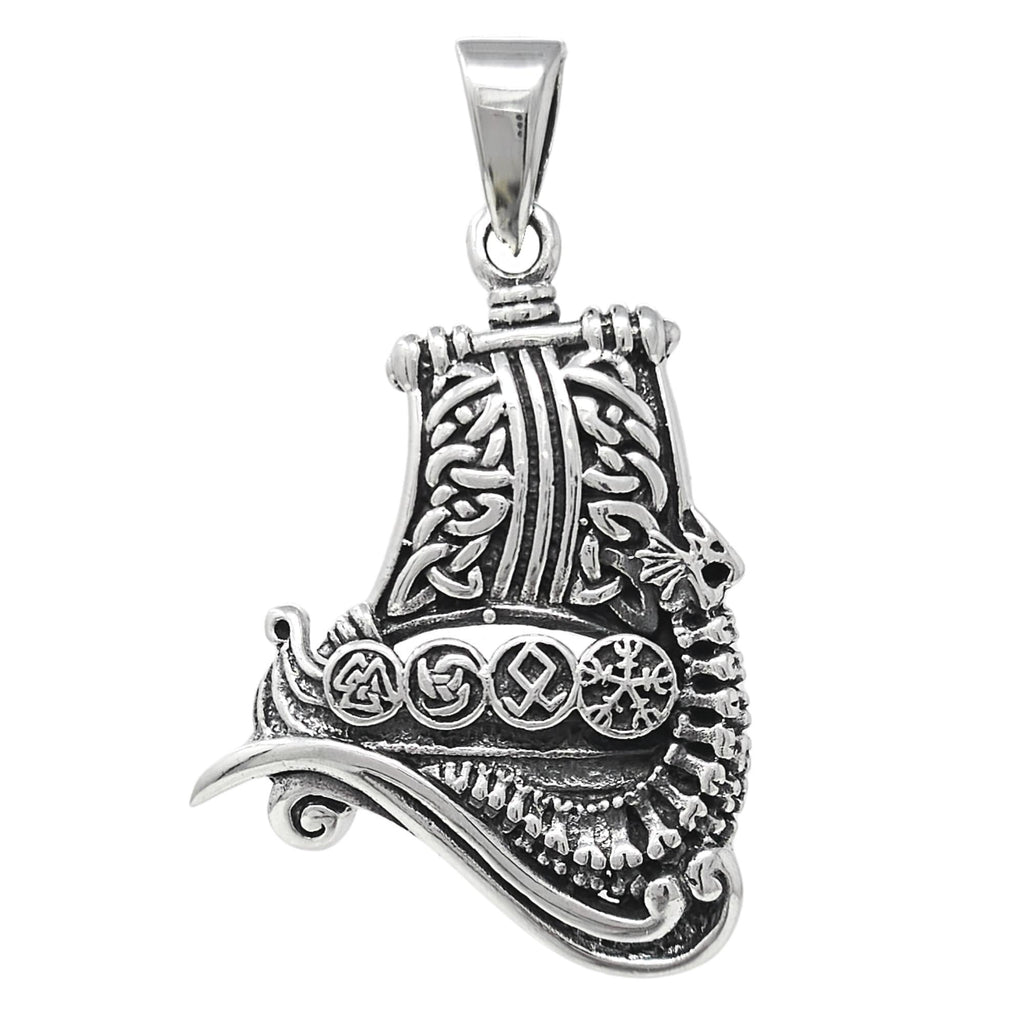 925 Sterling Silver Viking Drakkar Ship Pendant for men and women treasurebayb2b