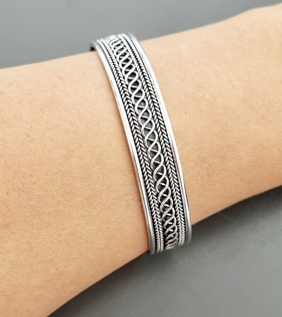 Solid 925 Sterling Silver Bangle Open Cuff treasurebayb2b
