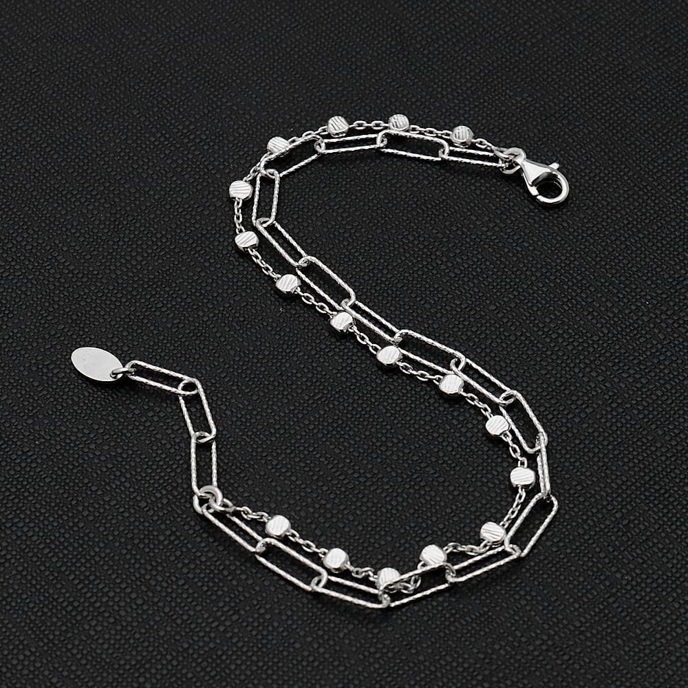 Womens Charm Bracelet Italian Made 925 Silver Adjustable Length 17cm-20cm treasurebayb2b