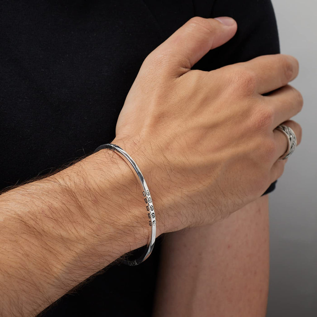 Solid 925 Sterling Silver Bangle Bracelet for men and women treasurebayb2b