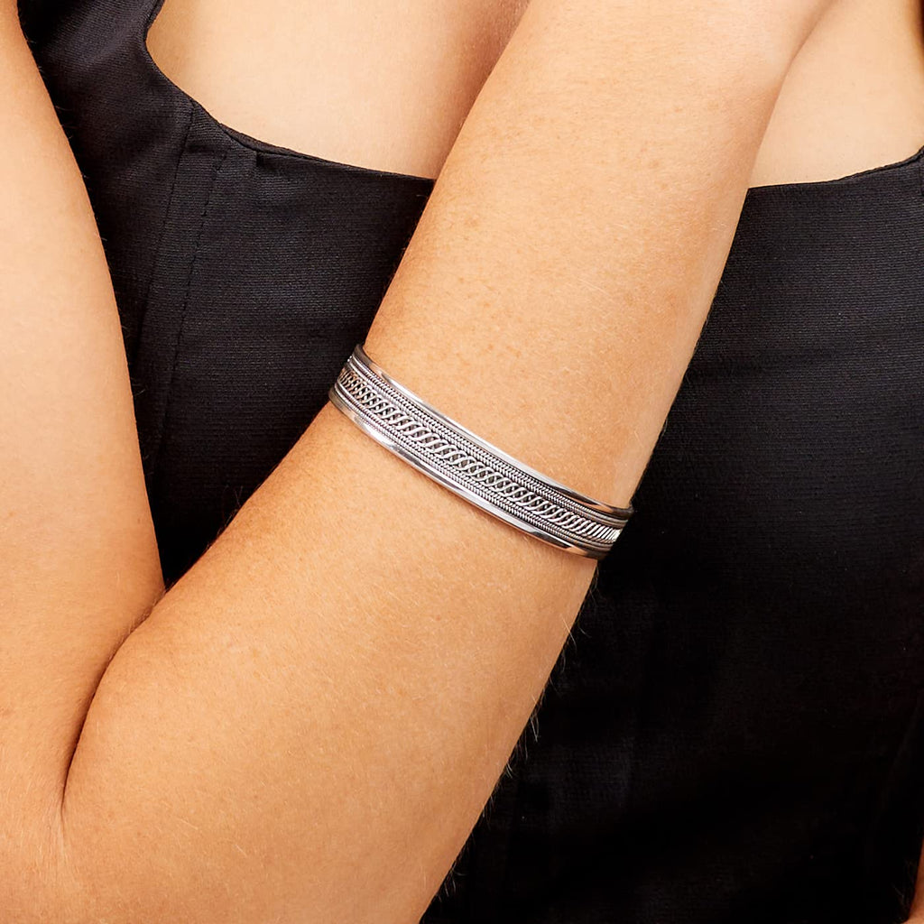 Solid 925 Sterling Silver Bangle Open Cuff treasurebayb2b