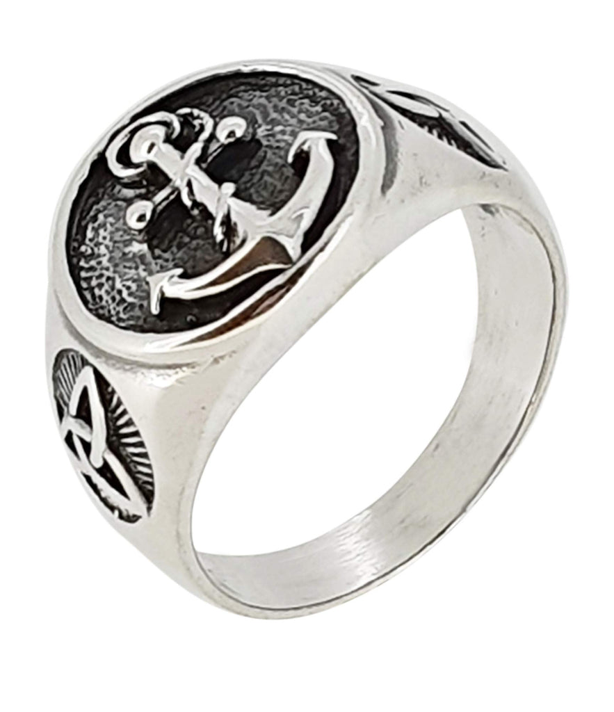 Men's Sterling Silver Anchor Ring for Sailor Mariner Seaman P treasurebayb2b