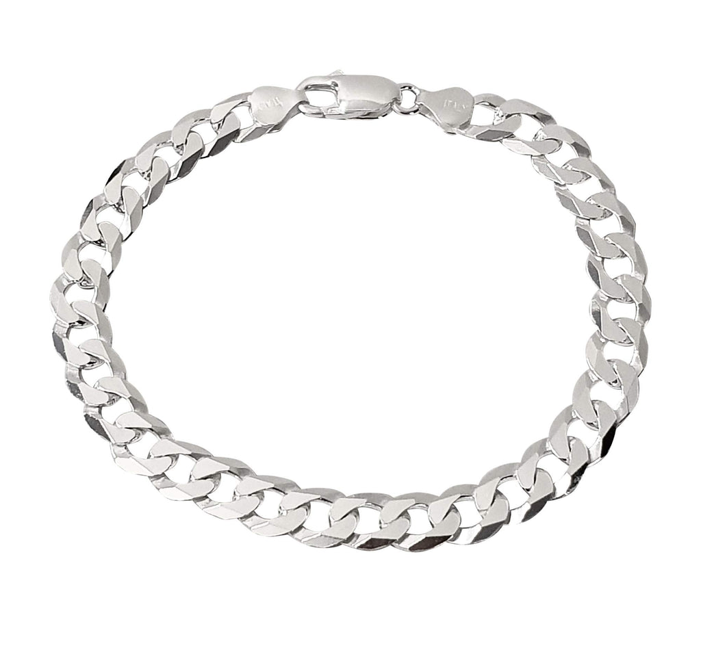 Mens Womens Solid 925 Sterling Silver Chain Bracelet - 8mm Width Available in 18cm, 19cm 21cm 22cm and 23cm treasurebayb2b