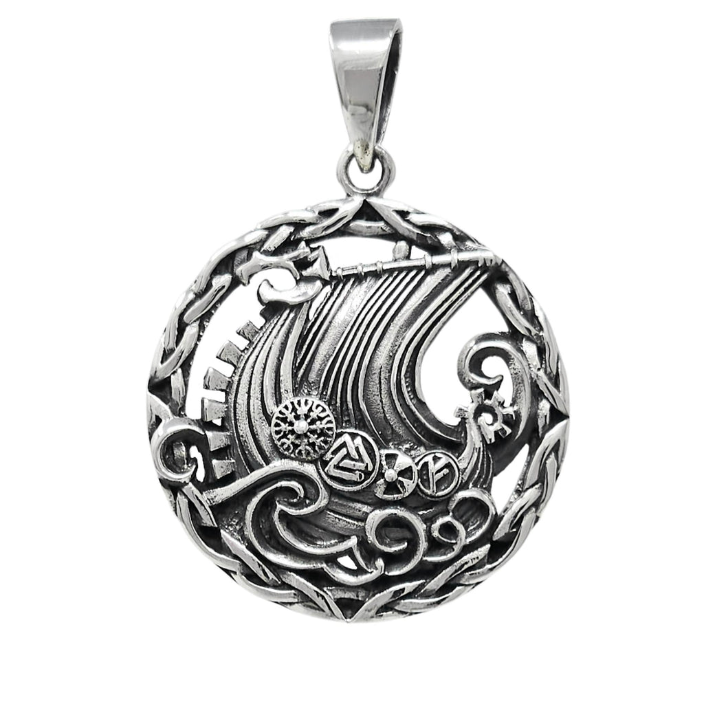 Viking Drakkar Ship Pendant for Men - Made From 925 Sterling Silver treasurebayb2b