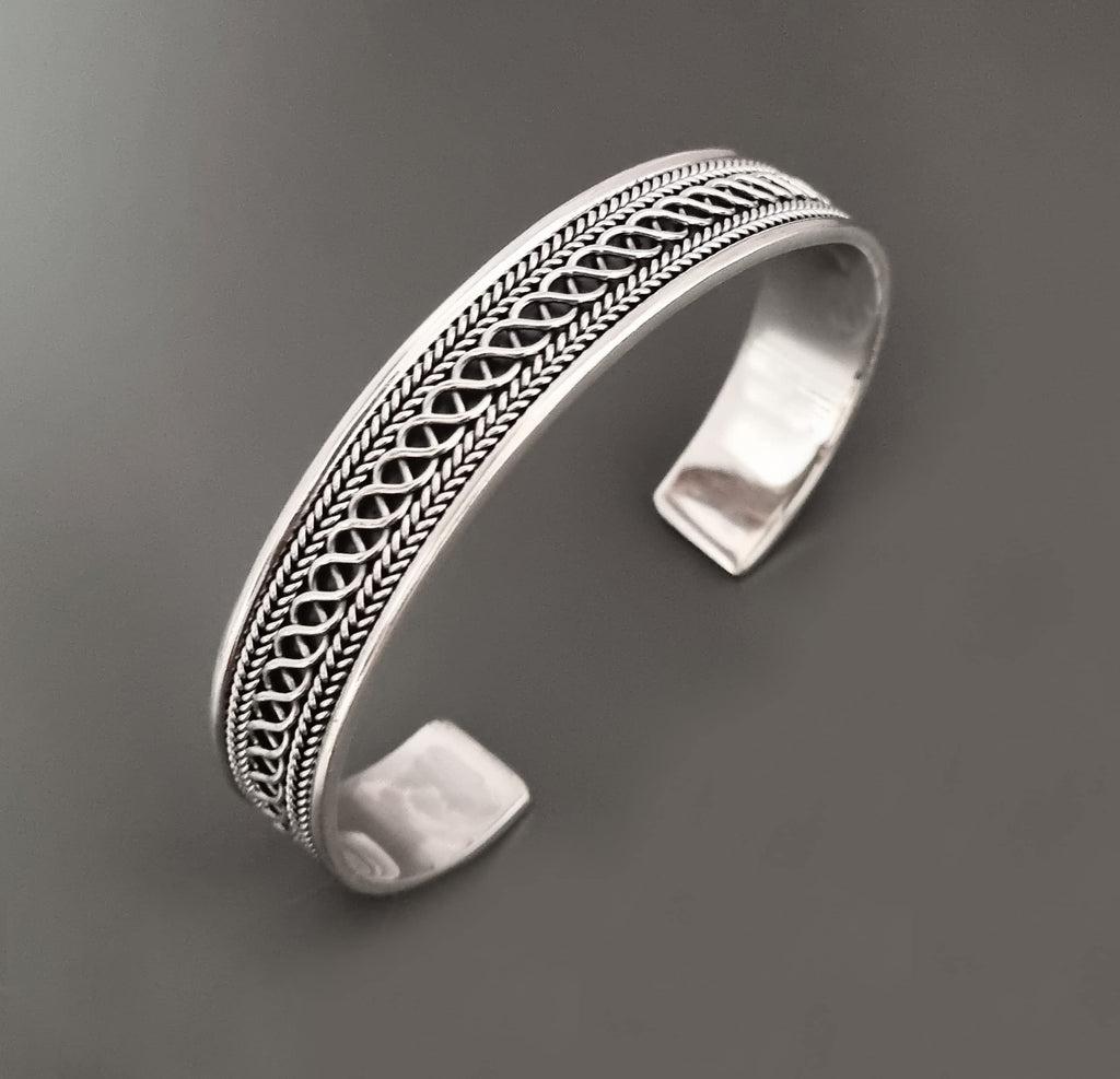 Solid 925 Sterling Silver Bangle Open Cuff treasurebayb2b