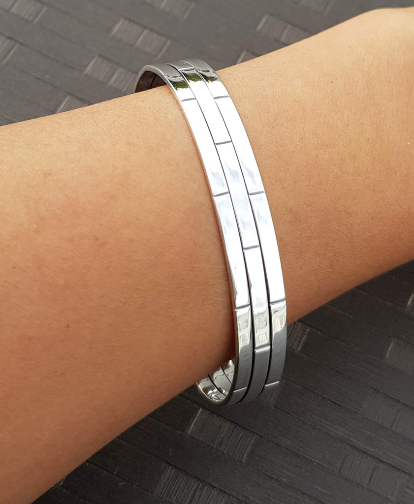 Stunning 925 Sterling Silver Bangle Bracelet For Men treasurebayb2b