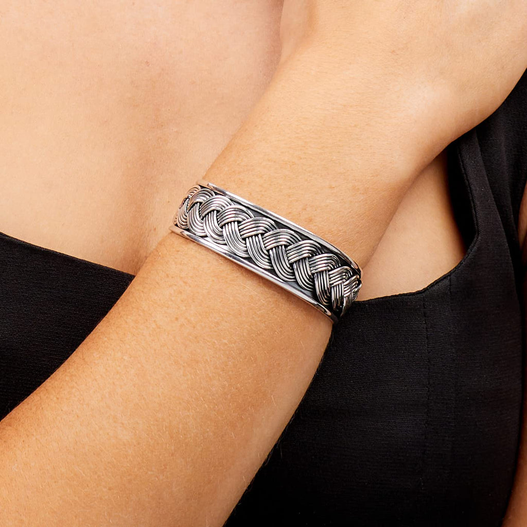 Mens Solid 925 Sterling Silver Bangle Bracelet, Silver Cuff for Men and Women treasurebayb2b