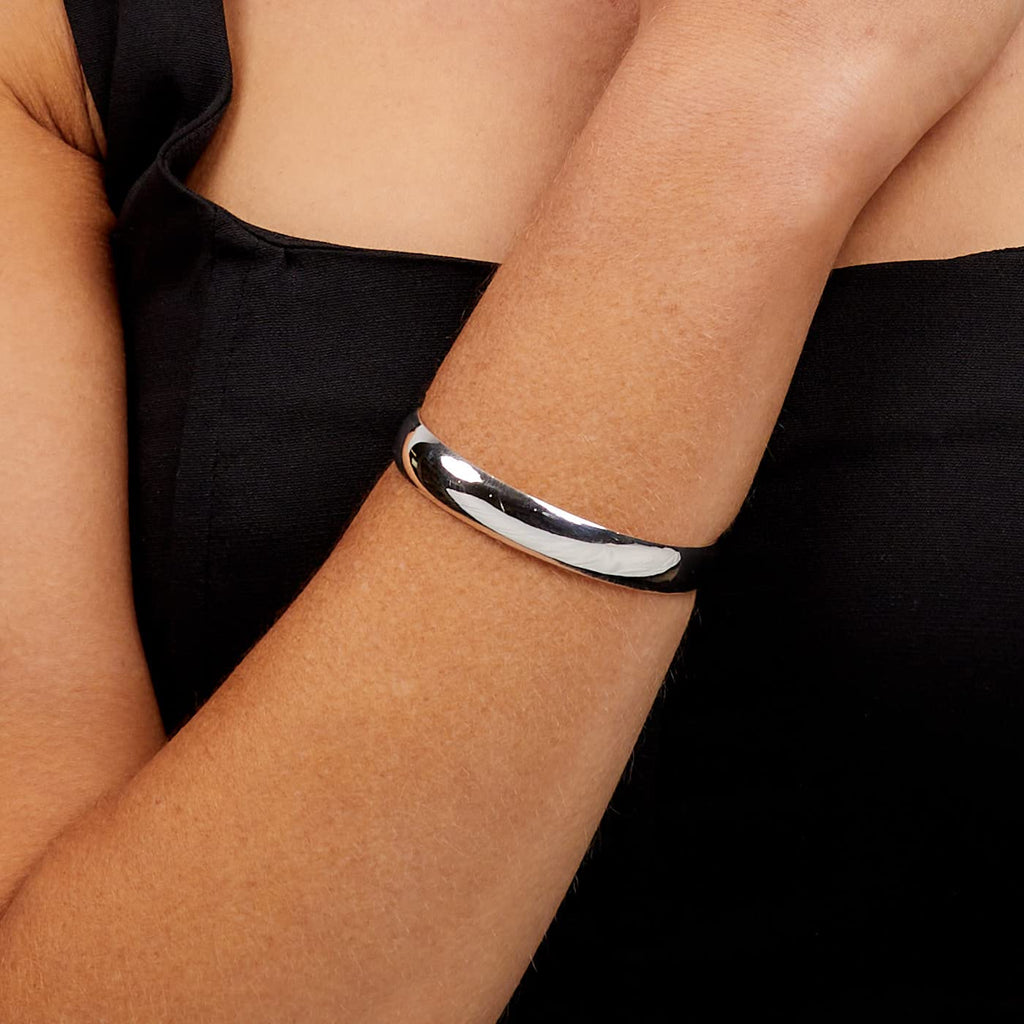 Stunning Women's Mens Plain Sterling Silver Bangle Bracelet treasurebayb2b