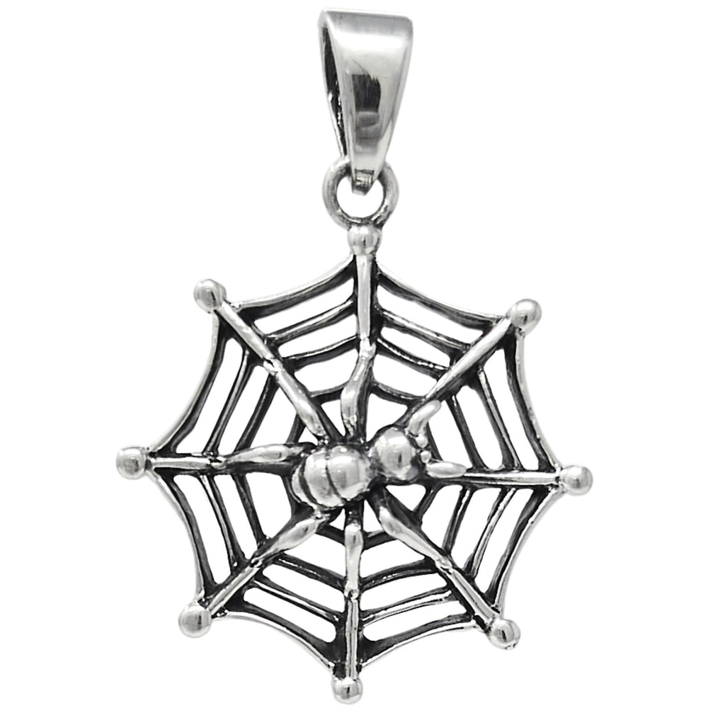Men's Women's Jewellery 925 Sterling silver Spider on The Web Pendant with Chain Necklace treasurebayb2b