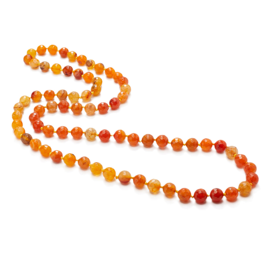 Women's Handmade Gemstone Beaded Necklace | 10mm Natural Gemstone Beaded Sweater Chain Necklace 88Cm Long treasurebayb2b