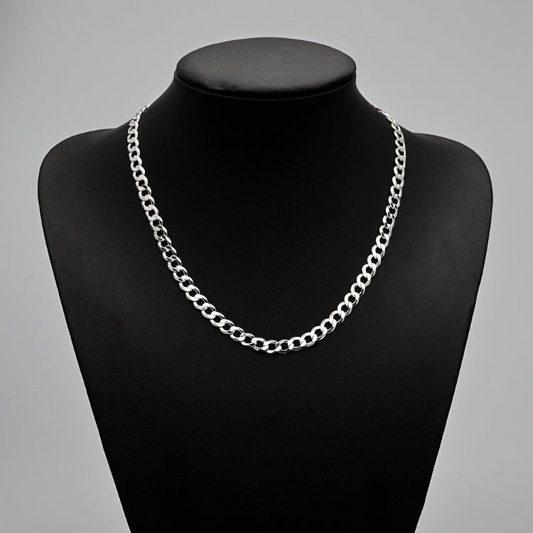 Men's, Women's Silver Curb Chain Italian Made 7mm Solid 925 Sterling Silver treasurebayb2b