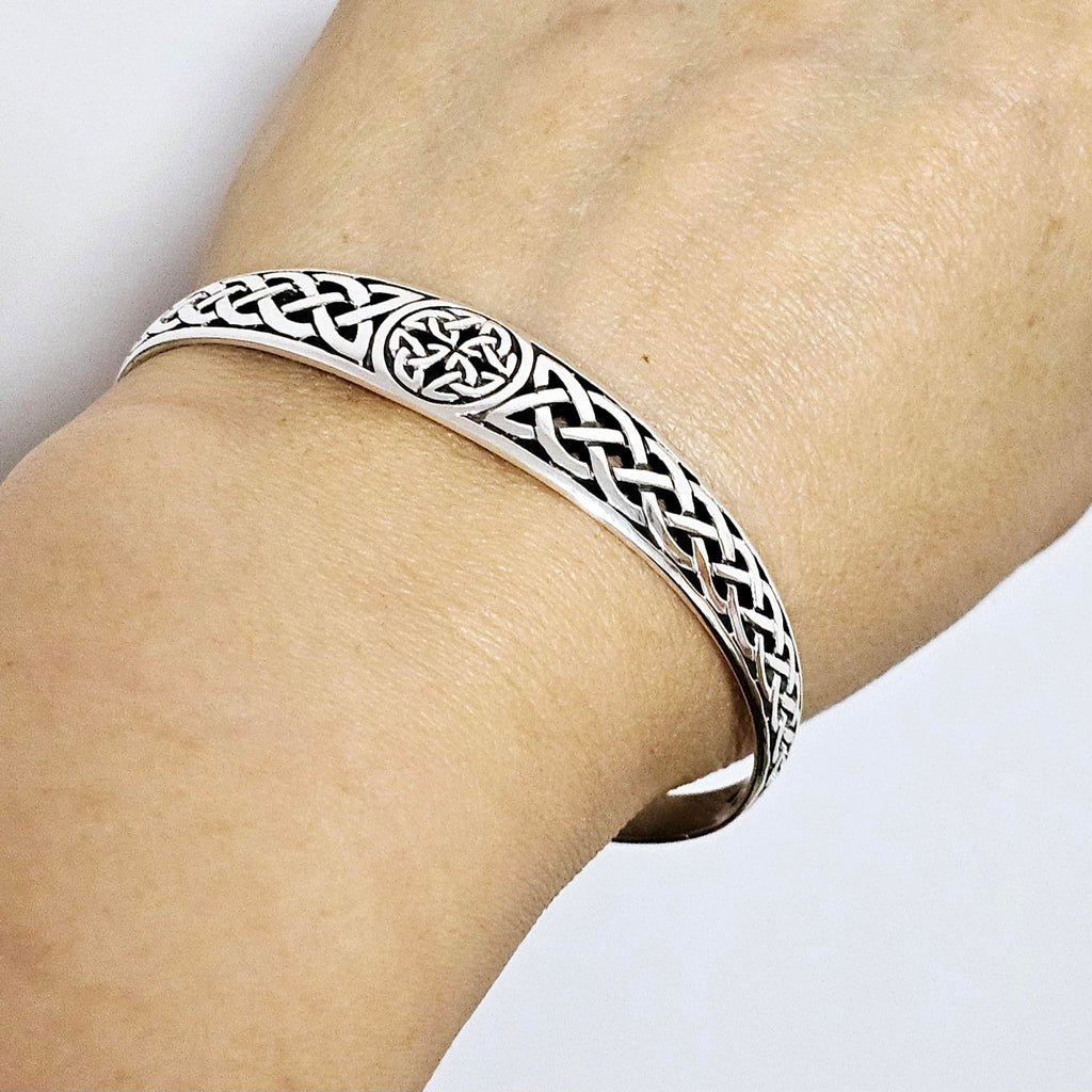 Women's 925 Sterling Silver Bangle Bracelet - 925 Sterling Silver Bracelet Celtic Bangle for Ladies and Girls treasurebayb2b