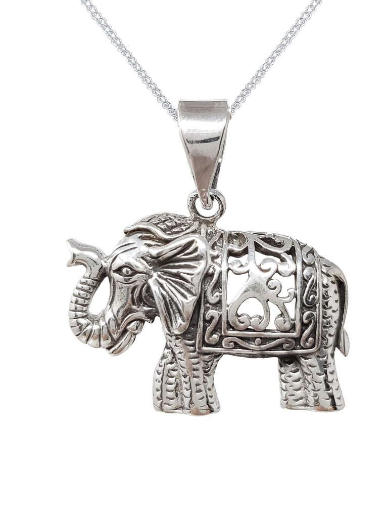 Elephant Silver Pendant Necklace on Chain, Pendant Necklace for Women and Men treasurebayb2b
