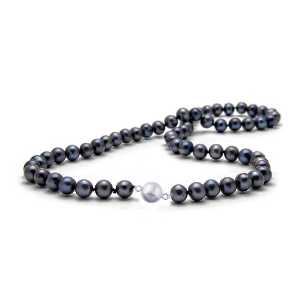 Stunning 8-9mm Black Freshwater Pearl Necklace, pearl necklace for women treasurebayb2b