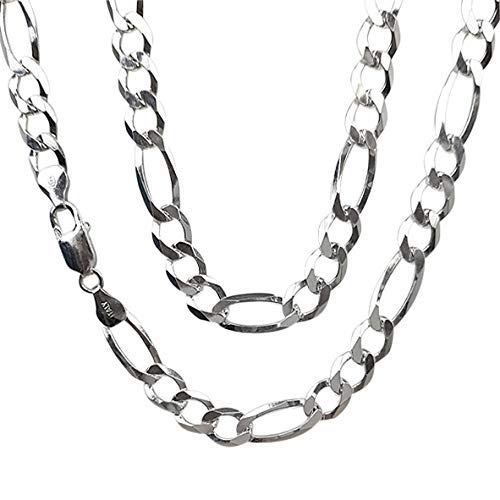 Classic 8mm Sterling Silver Figaro Chain Necklace For Men | Italian Silver Chain treasurebayb2b