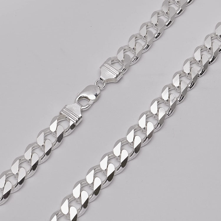 Mens 12mm Super Heavy Solid 925 Silver Italian Curb Chain treasurebayb2b