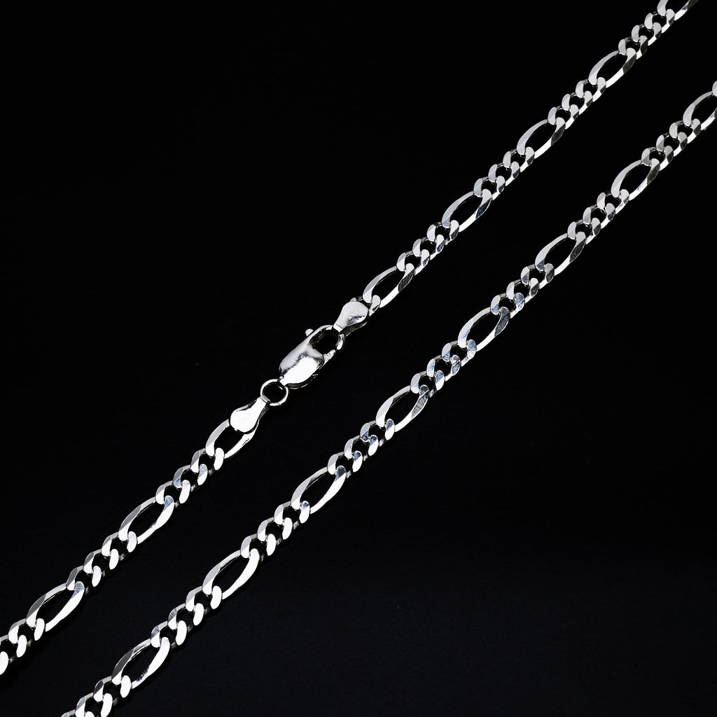 5mm Figaro Chain Bracelet For Men | 925 Silver Chain Made in Italy treasurebayb2b