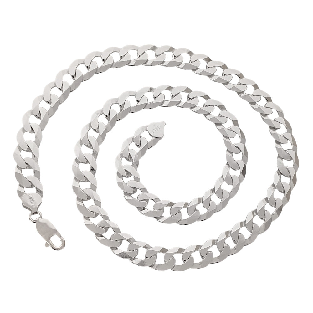 Statement 10.5mm Solid 925 Sterling Silver Curb Chain For Men treasurebayb2b