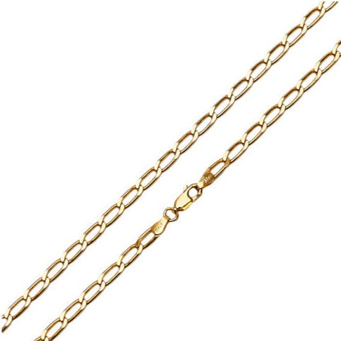 Women's Necklace, 925 Sterling Silver Link Paperclip Chain, Yellow Gold Colour treasurebayb2b