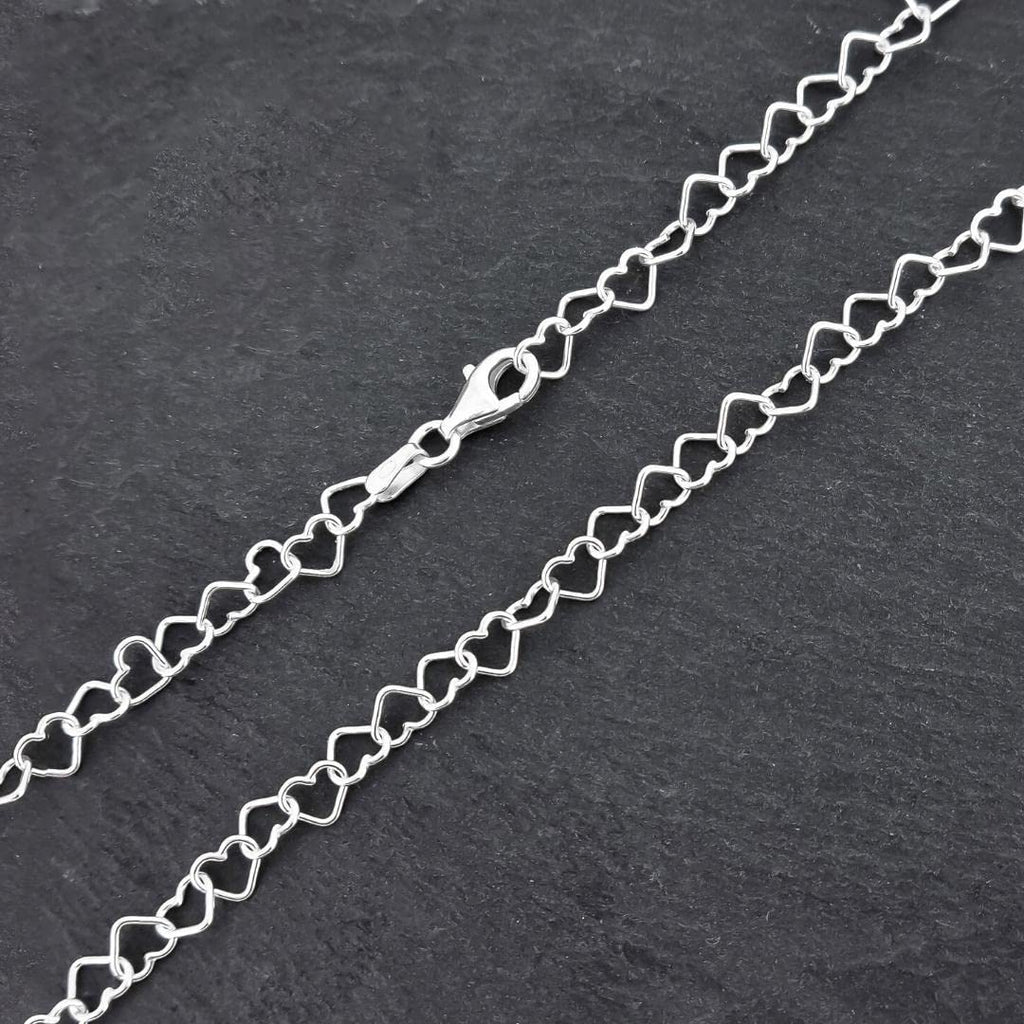 Women's Silver Heart Links Chain Bracelet, Charm Bracelet For Ladies and Girls treasurebayb2b
