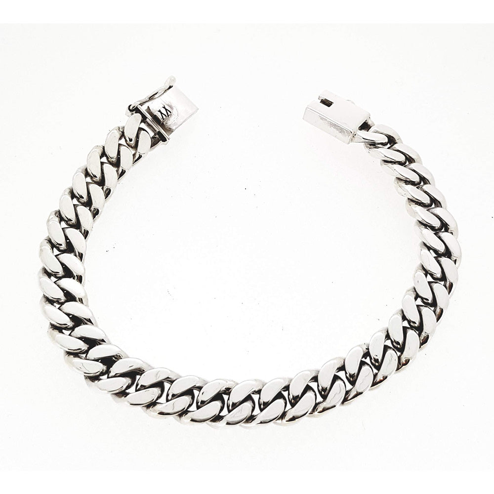 Silver Cuban Curb Chain Bracelet for Men 8.5MM Solid 925 Sterling Silver treasurebayb2b