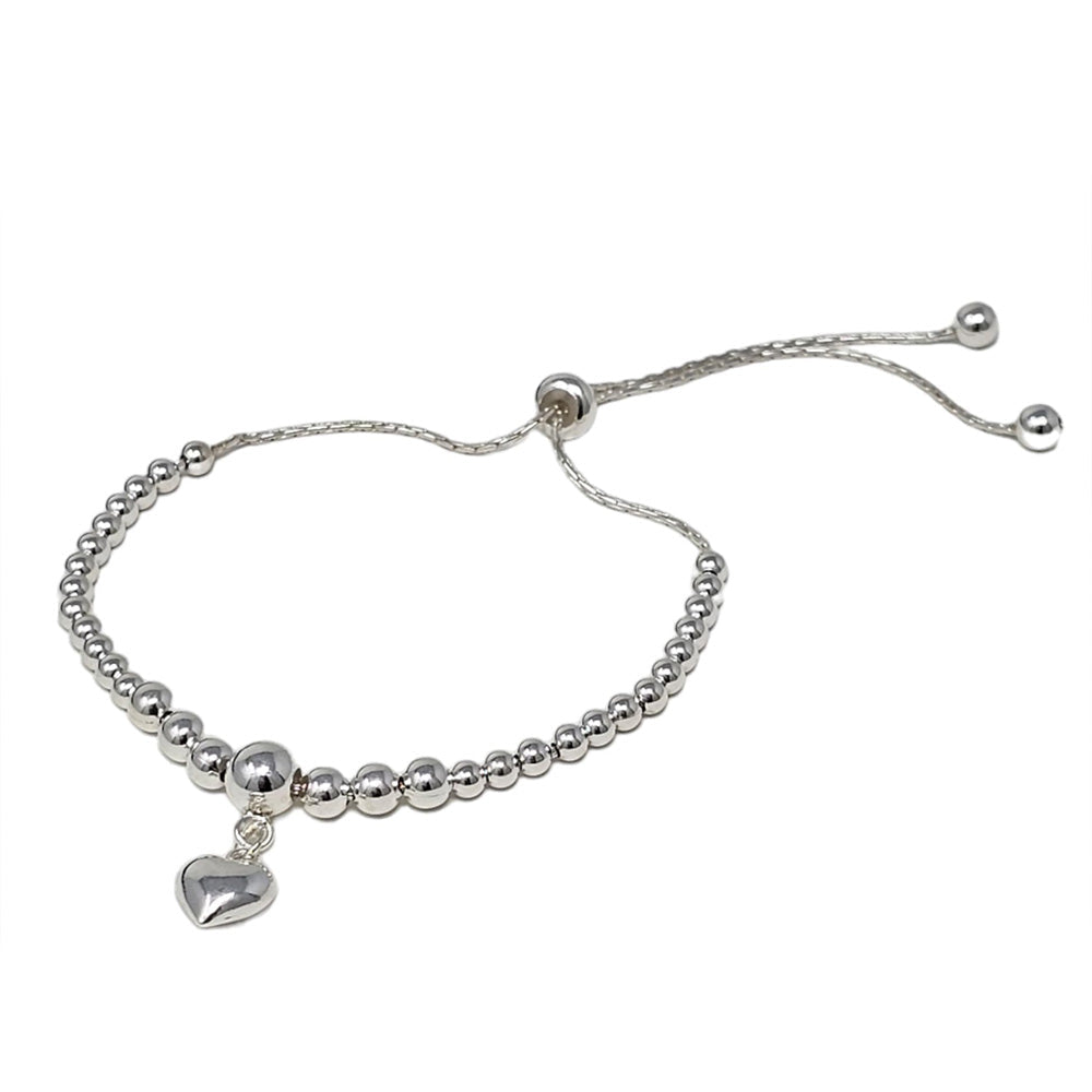 Women's 925 Sterling Silver Heart Chain Bracelet treasurebayb2b