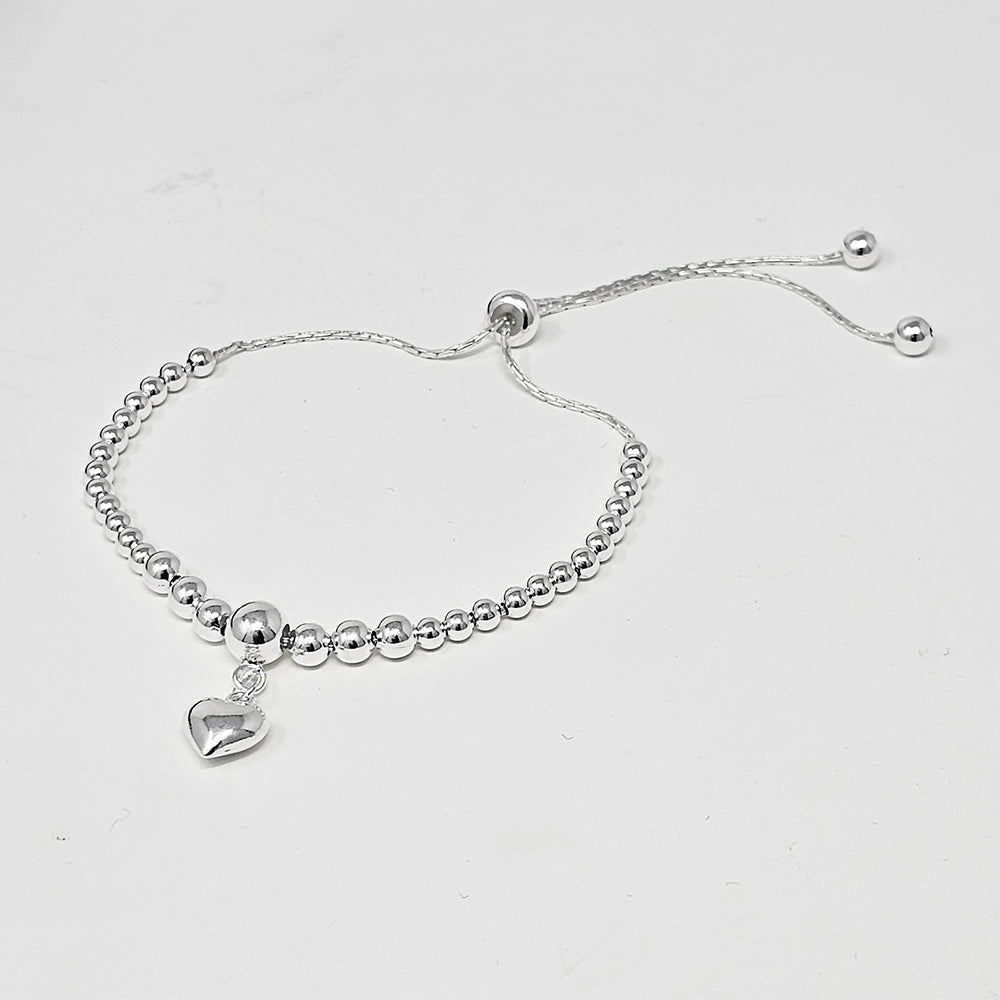 Women's 925 Sterling Silver Heart Chain Bracelet treasurebayb2b