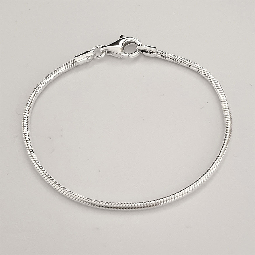 Silver Snake Chain Bracelet For Men and Women | 925 Sterling Silver 2.3mm Thick Snake Chain - Made in Italy treasurebayb2b