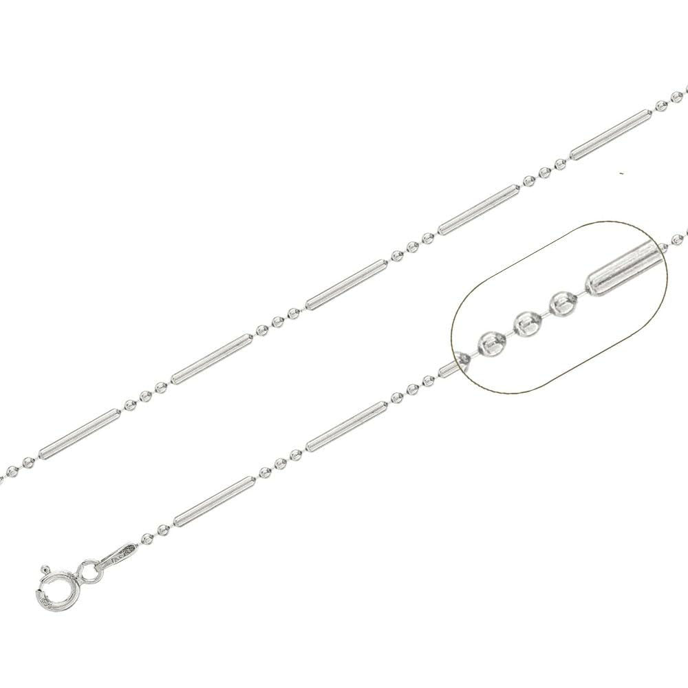 Dainty 925 Sterling Silver Beaded Necklace | Choker Stack/Layering Necklace for Women and Girls Length from 16-26IN treasurebayb2b