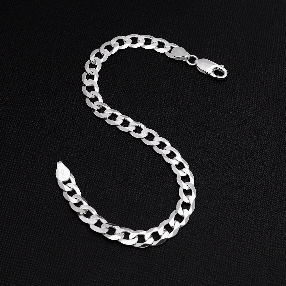 Mens Womens 6.2mm Curb Chain Bracelet 925 Sterling Silver treasurebayb2b