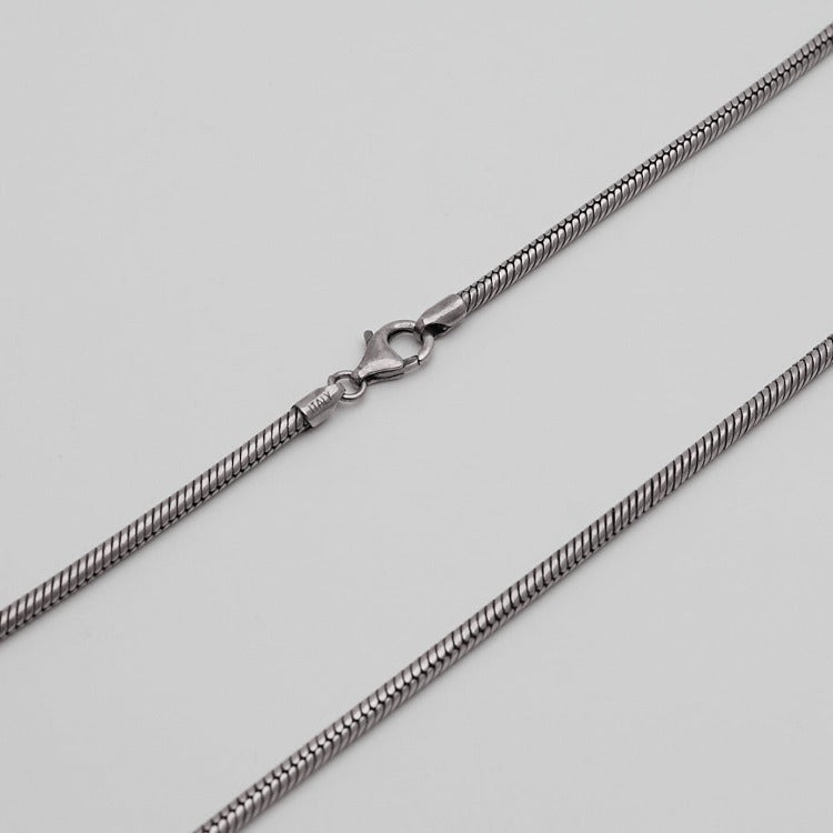 Men's, Women's Heavy 3.4mm Oxidised Silver Snake Chain Necklace 925 Sterling Silver treasurebayb2b