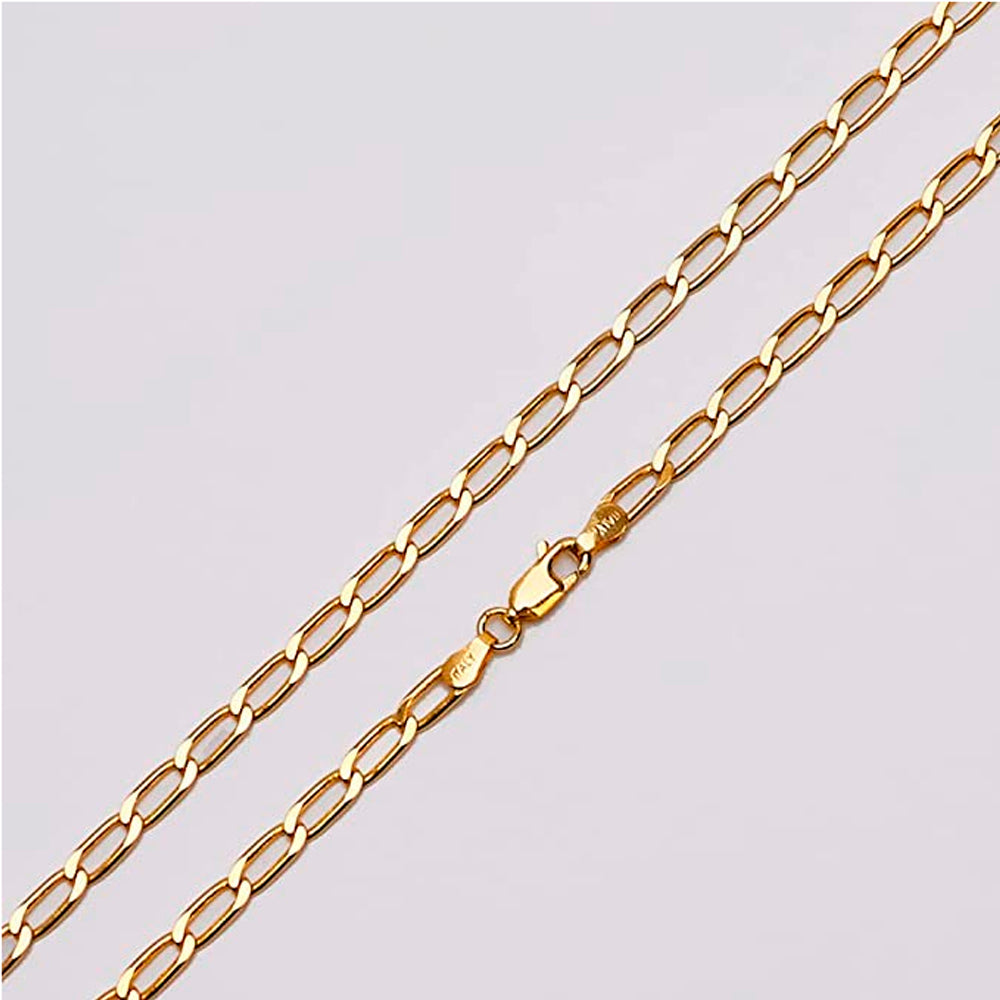Women's Necklace, 925 Sterling Silver Link Paperclip Chain, Yellow Gold Colour treasurebayb2b